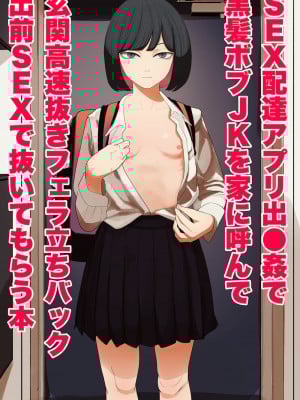 [わかば帝]  SEX配達アプリ出●姦で黒髪ボブJKを家に呼んで玄関高速抜きフェラ立ちバック出前SEXで抜いてもらう本