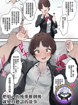 [にぎりうさぎ] うるさい後輩を押し倒したらおとなしくなった話｜把煩人的後輩推倒後就變得聽話的故事 [天帝哥個人漢化]