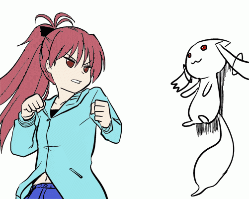 勢いで作ったキュゥべぇ殴りgif動画illust_id=16962992
