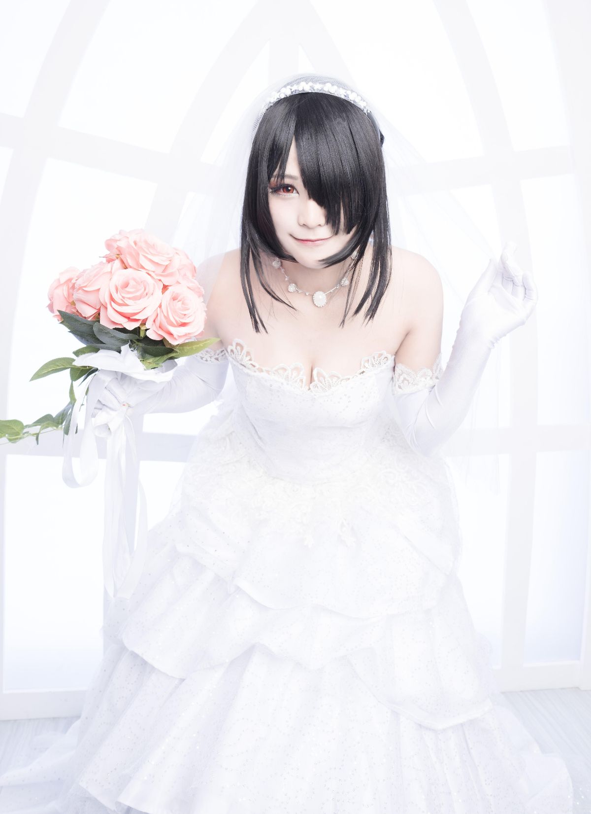 【約會大作戰】時崎狂三 婚紗cosplay (1)