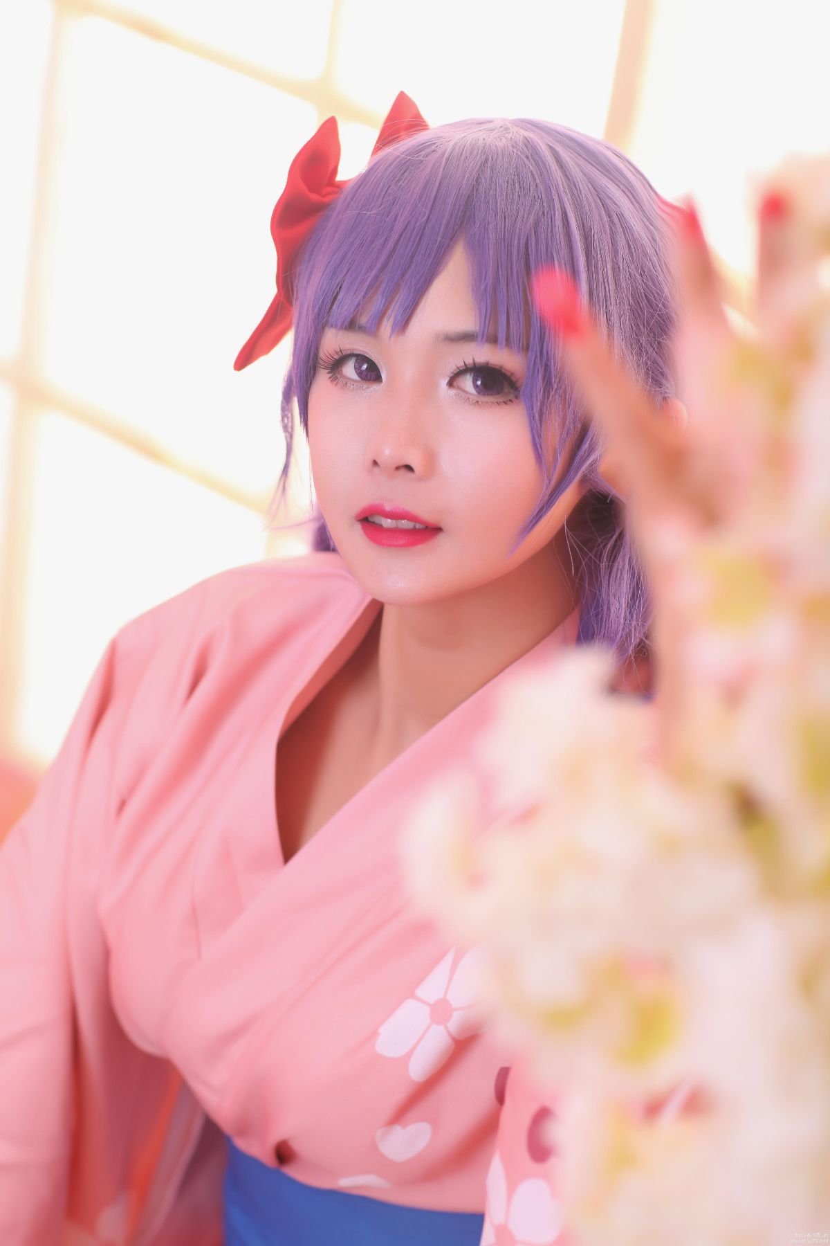 间桐樱樱花色浴衣和服 C O S (1)