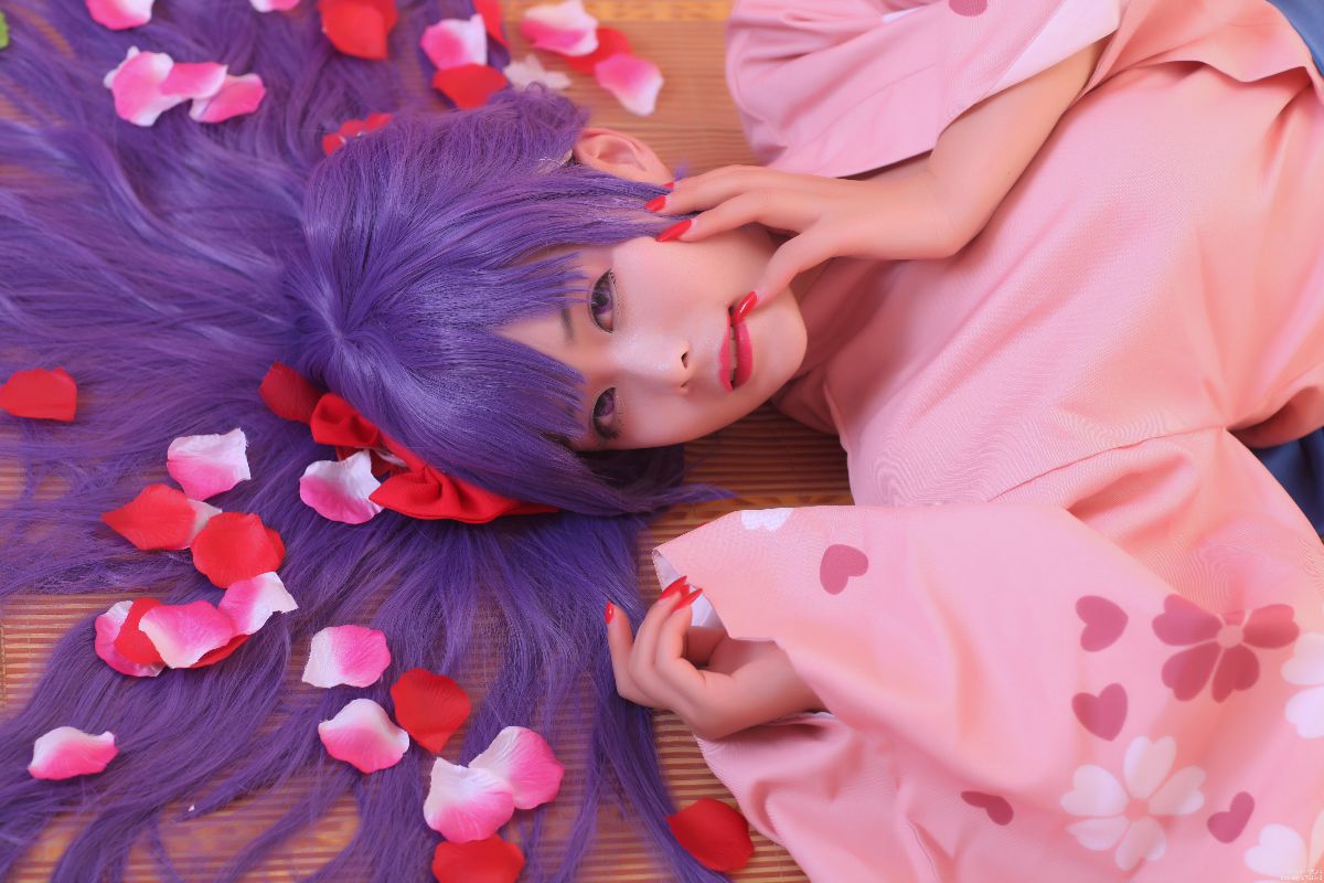 间桐樱樱花色浴衣和服 C O S (7)