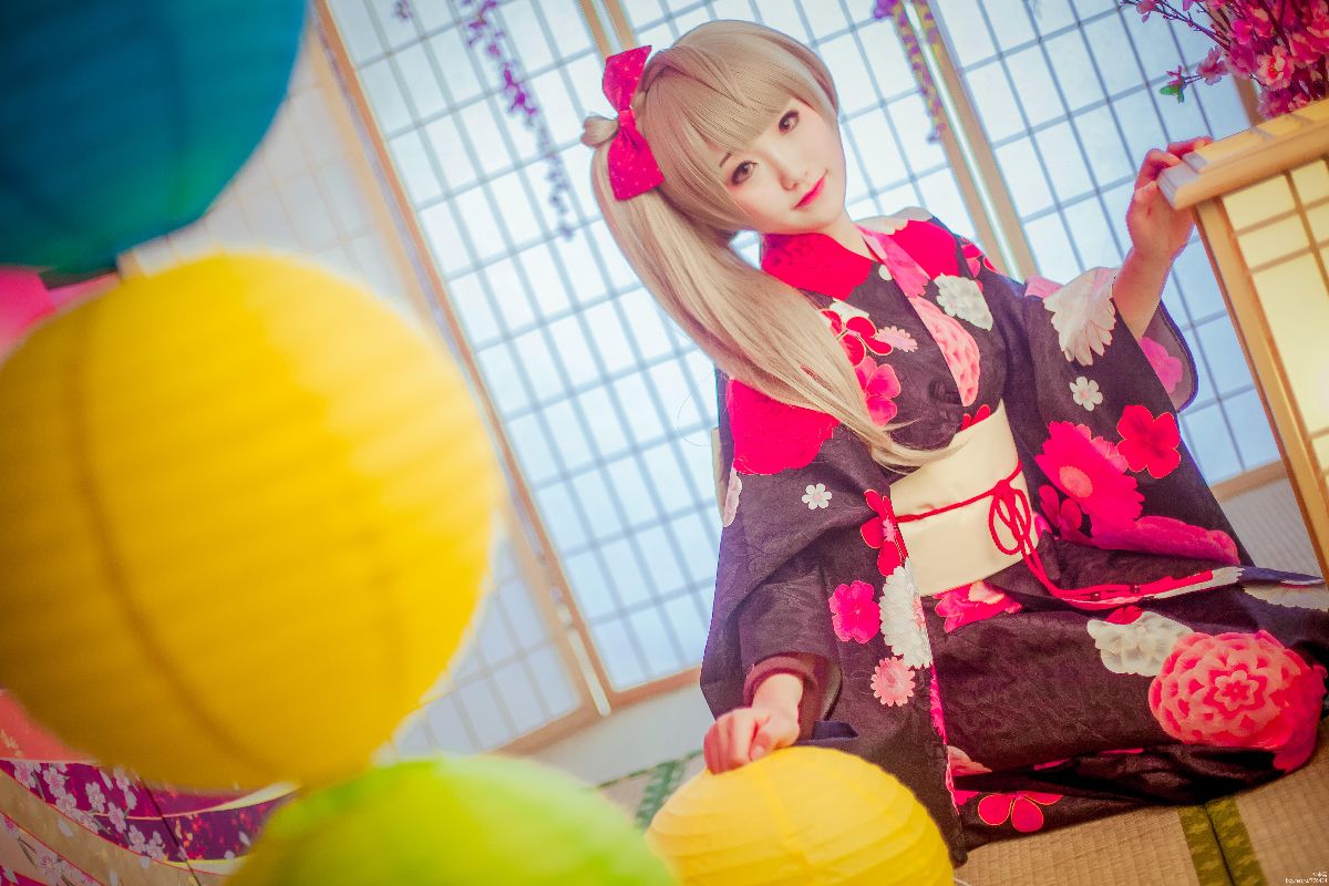 和穿着棉花和服的小鸟一起玩 C O S P (3)