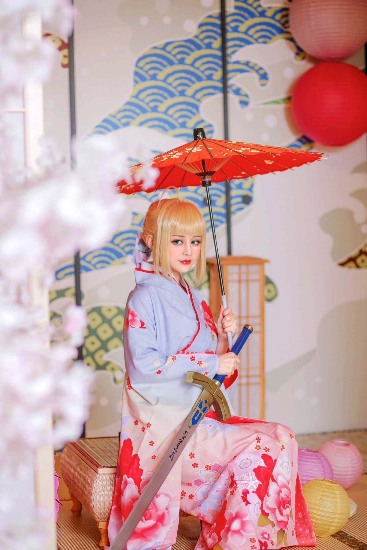 骑士王Saber晴着鲜艳和服登场 一改往日朴素风格 (8)