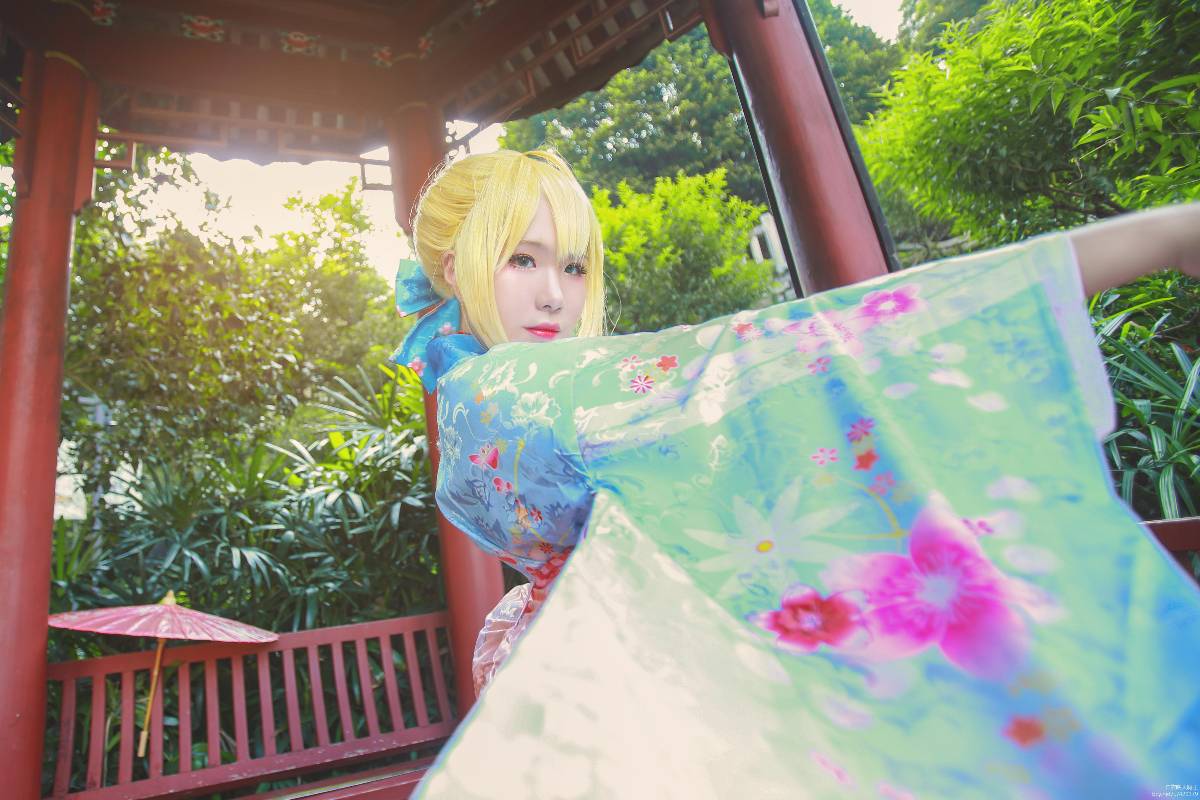 阿尔托利亚·潘德拉贡 和服手办cos (1)
