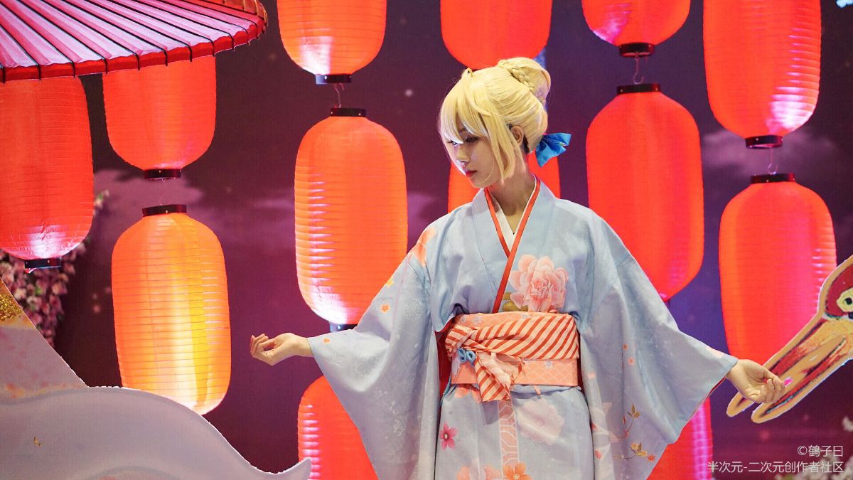 Saber晴着和服,cos场照 (1)