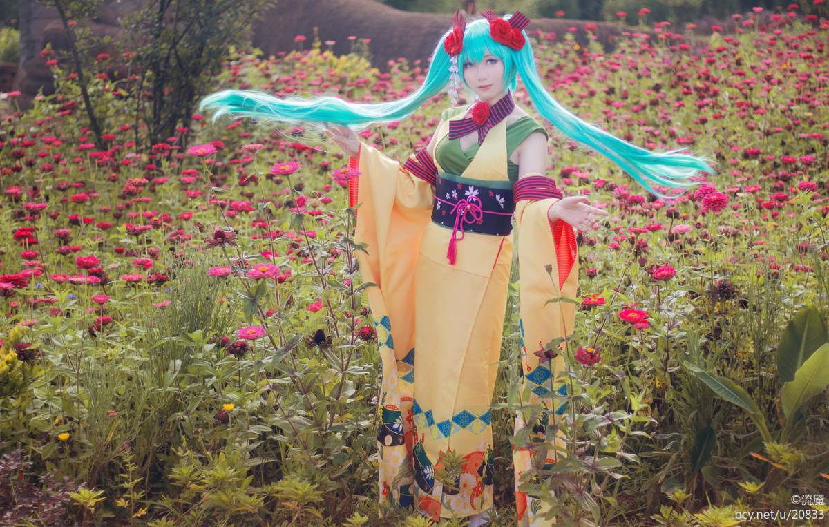 miku 异国的歌姬 雏菊和服 (17)