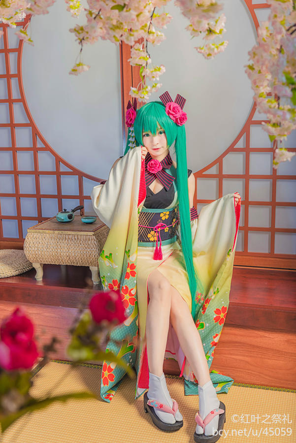 miku 异国的歌姬 雏菊和服 (2)