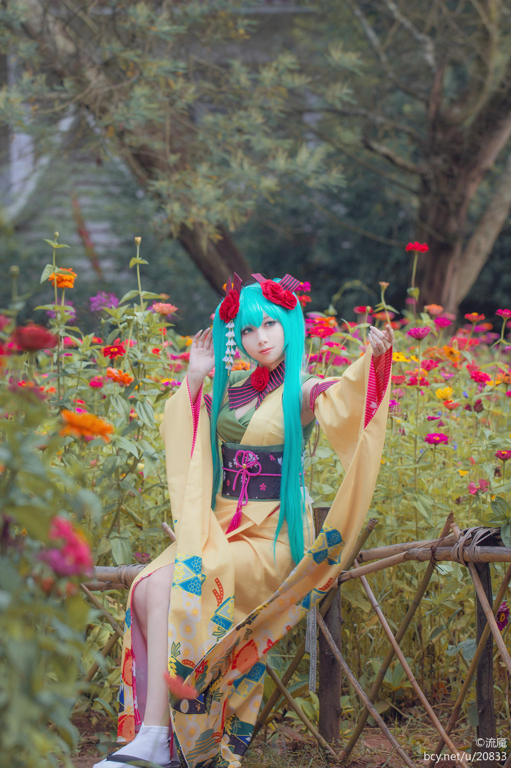 miku 异国的歌姬 雏菊和服 (11)