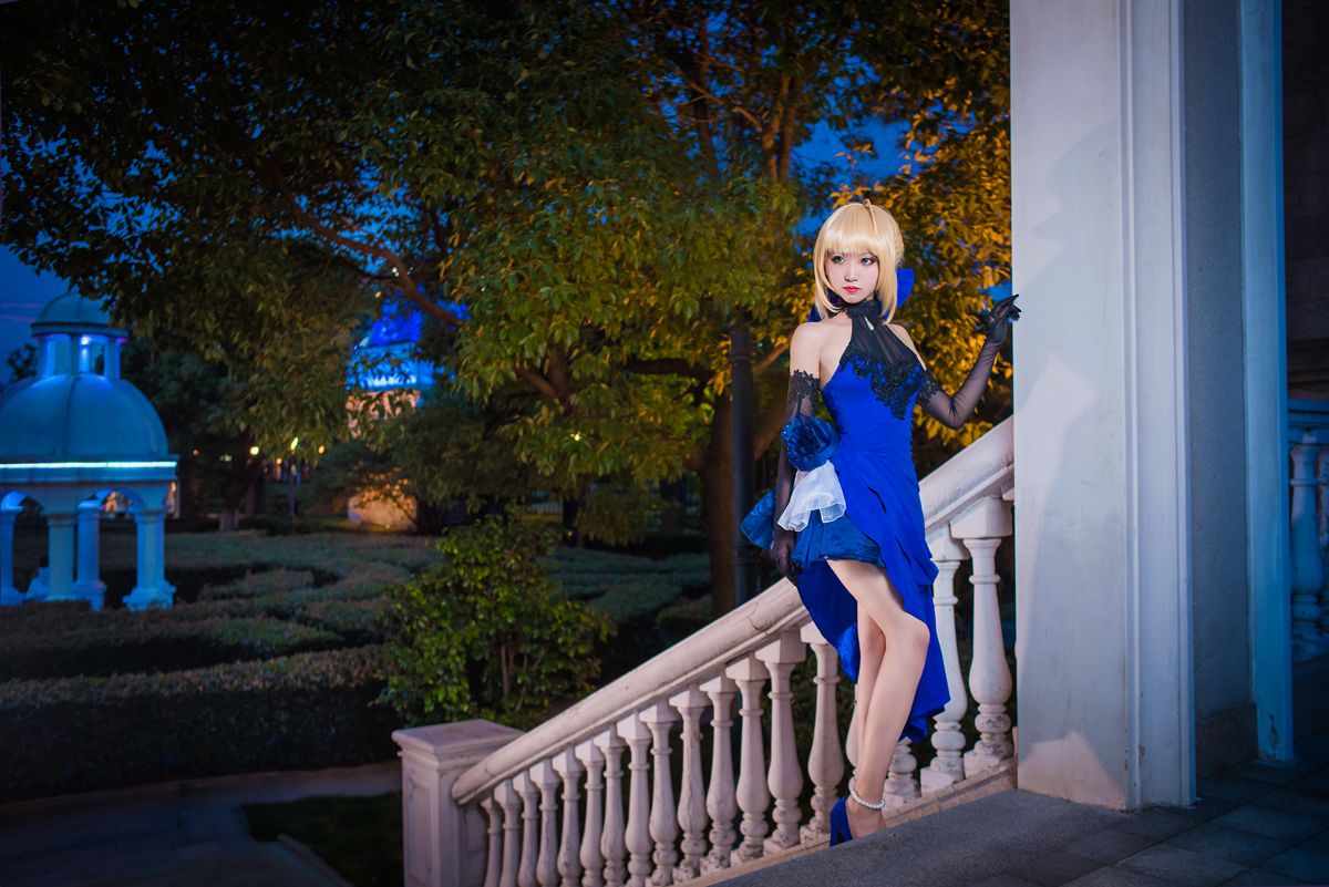 FateExtella Saber 蓝礼服 cos (12)