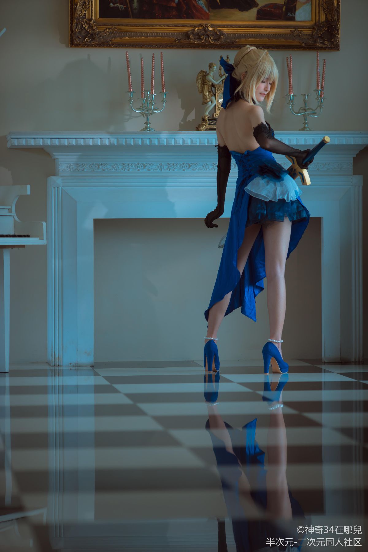 fateextella 阿爾托莉雅 藍禮服 (1)