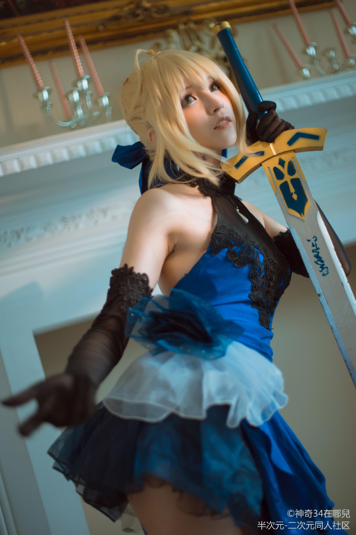 fateextella 阿爾托莉雅 藍禮服 (2)