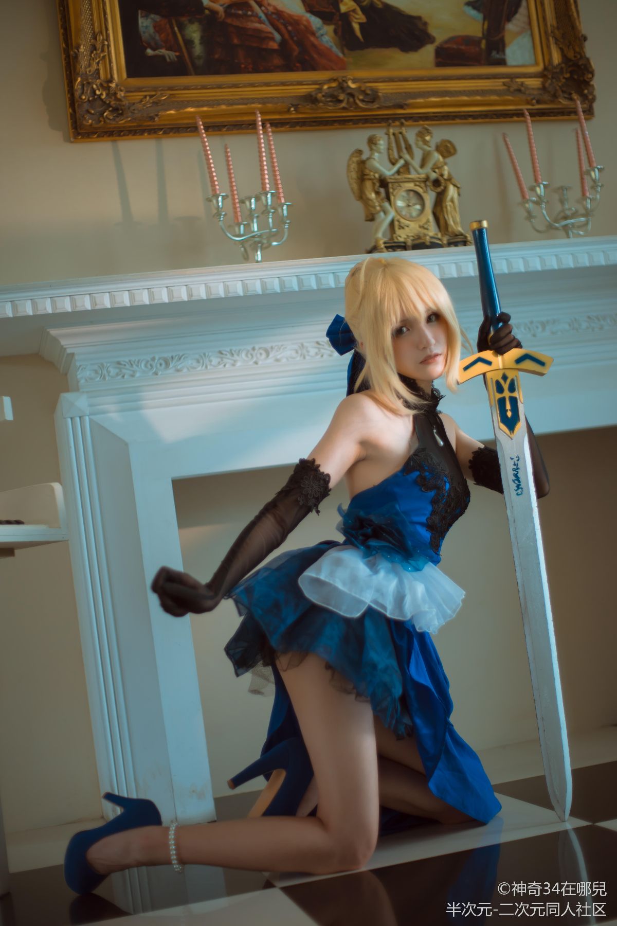 fateextella 阿爾托莉雅 藍禮服 (3)