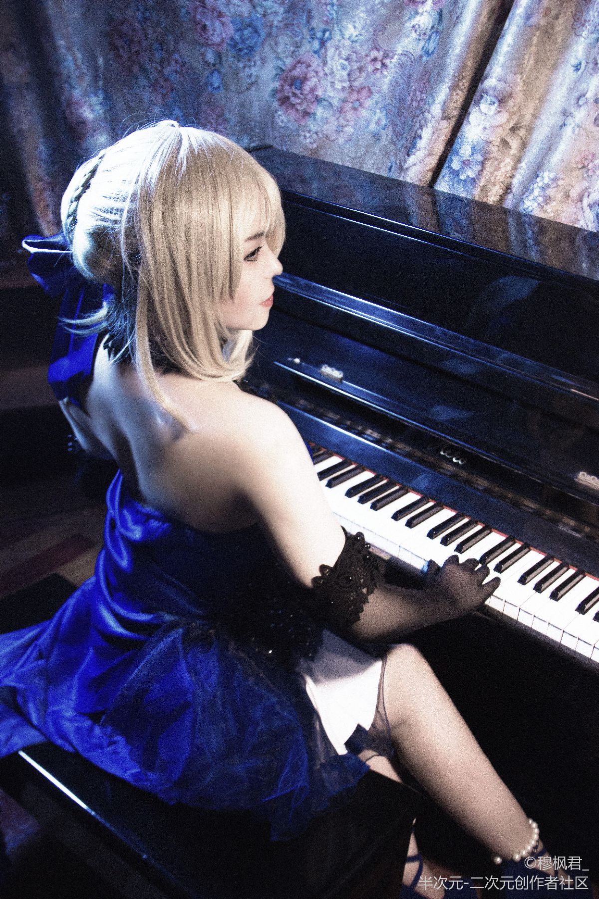 吾王saber。蓝礼服 (6)