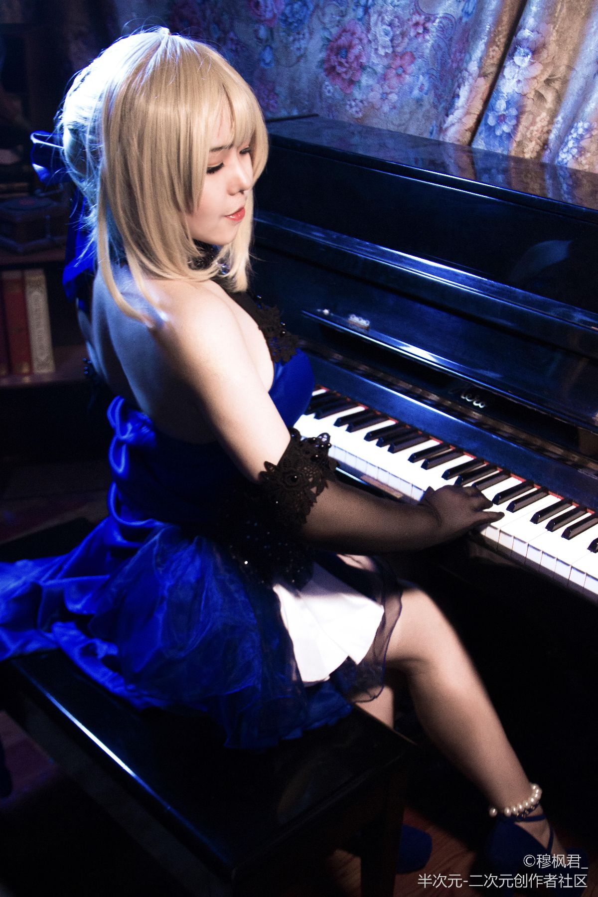 吾王saber。蓝礼服 (10)