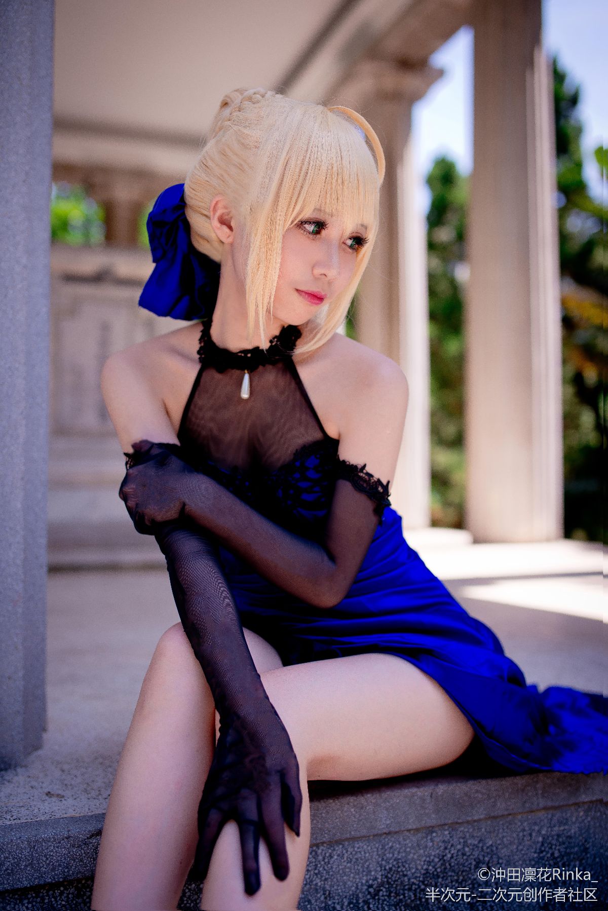 吾王saber。蓝礼服 (12)