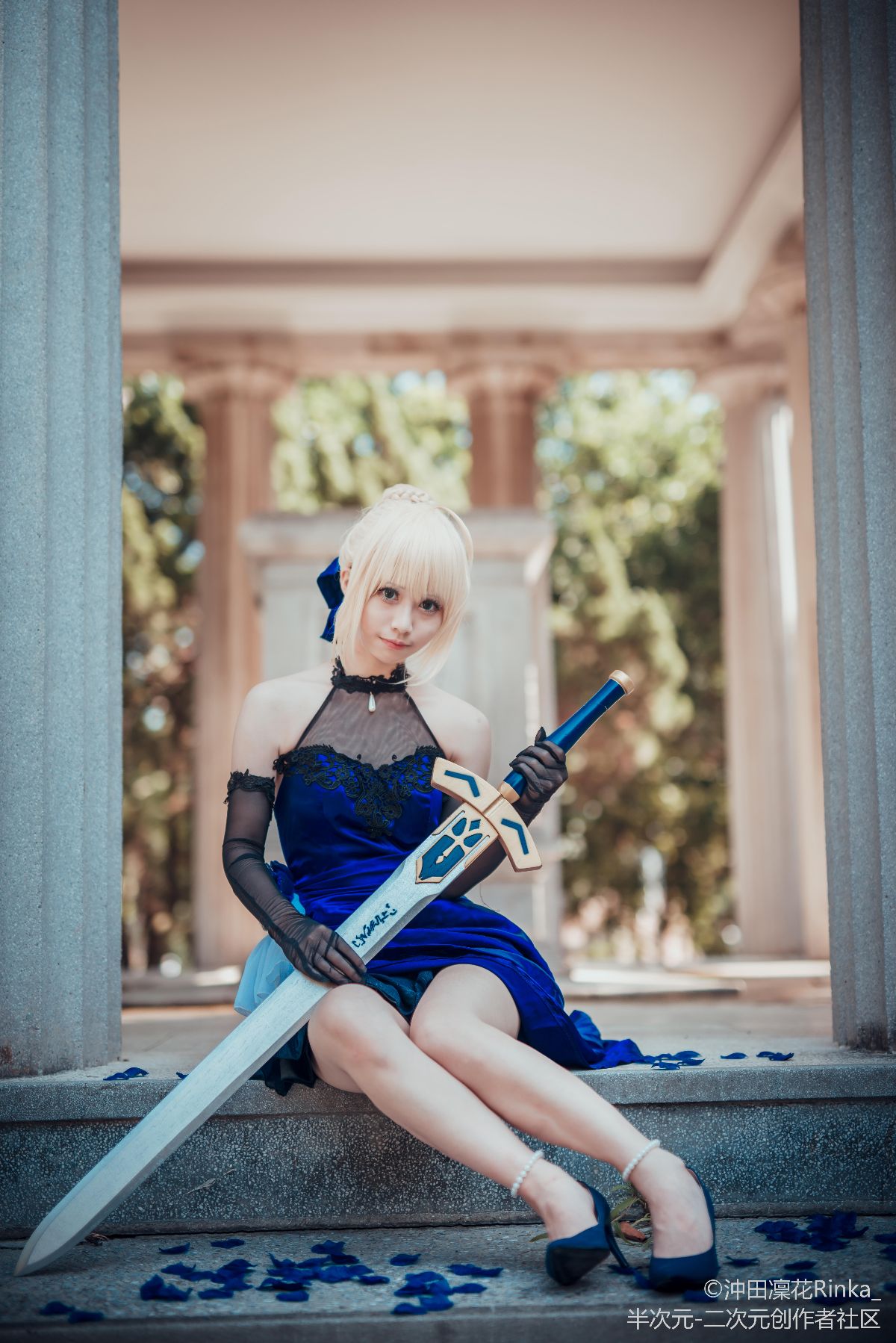 吾王saber。蓝礼服 (13)