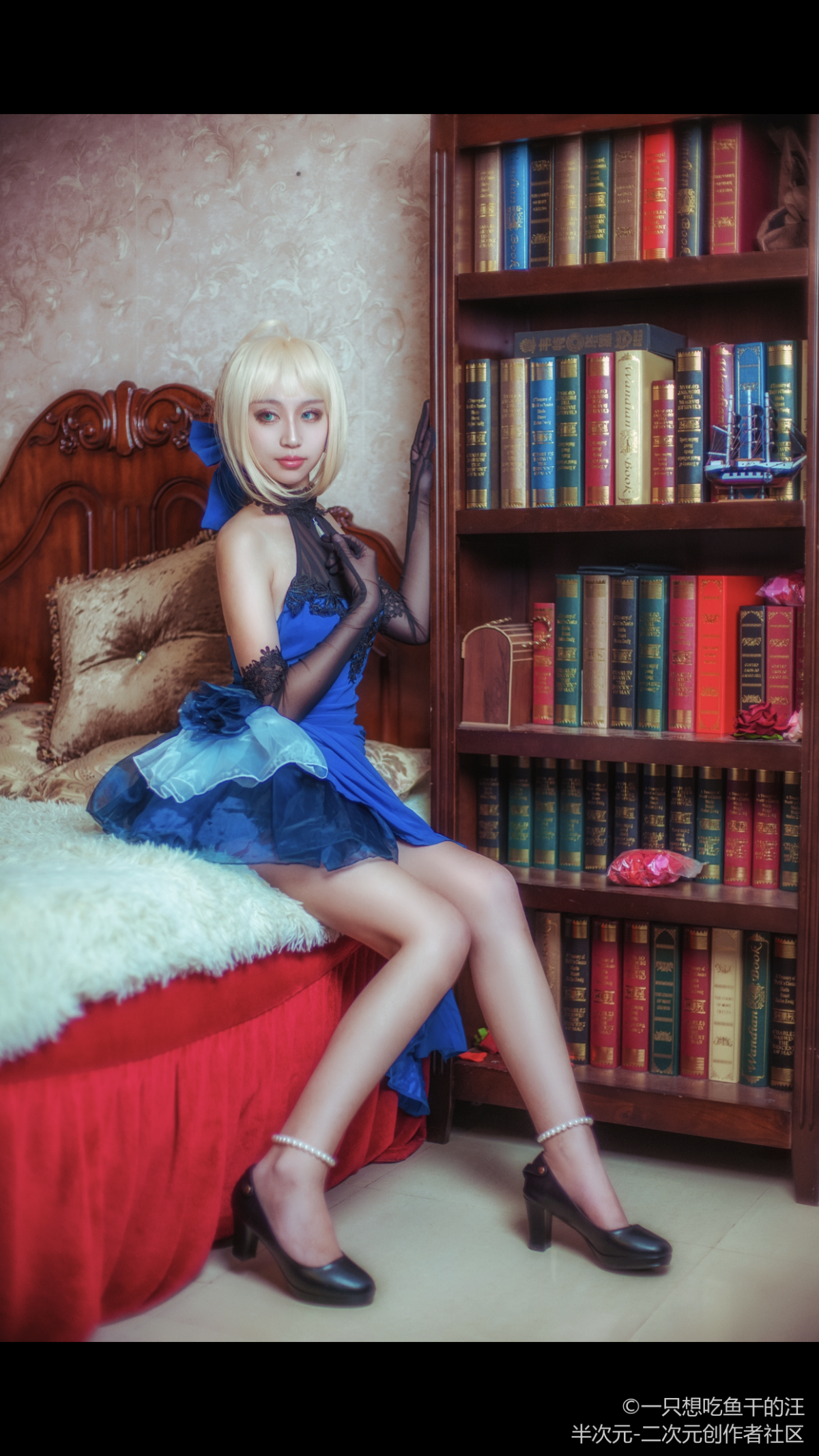 saber蓝礼服cos (6)
