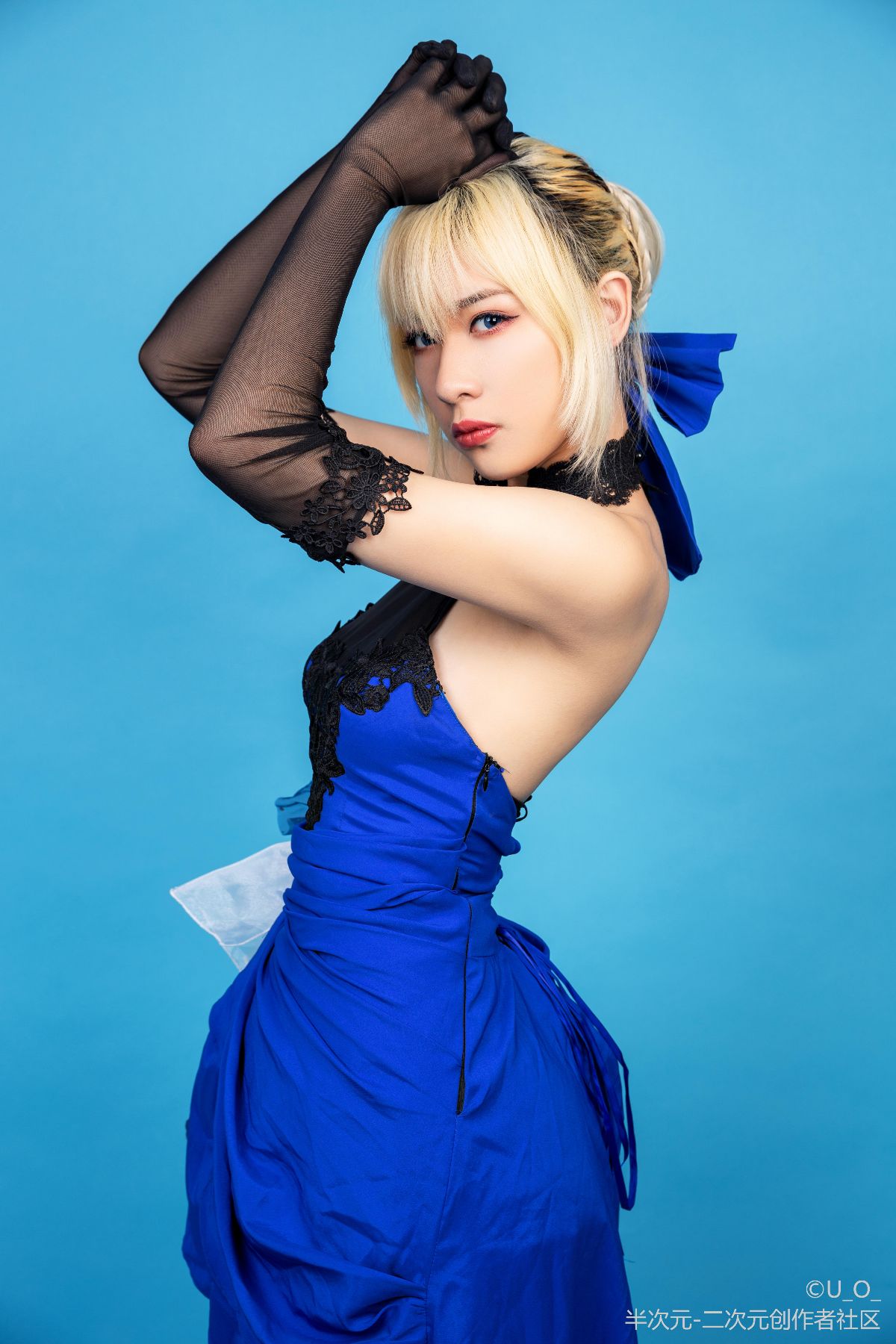 saber蓝礼服cos (2)