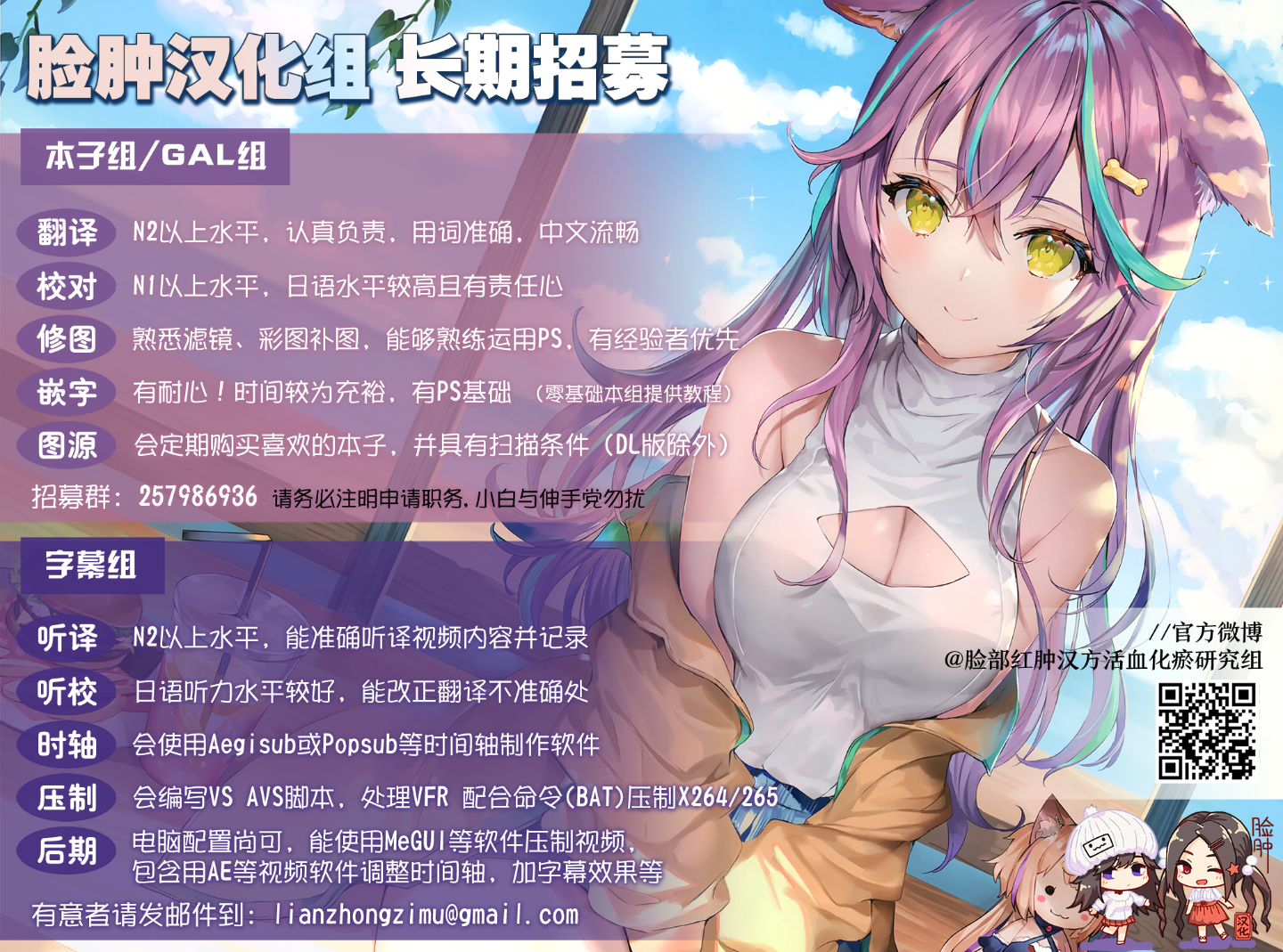 脸肿汉化组招募图